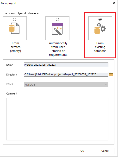 From existing database | Docs for ERBuilder 7.0