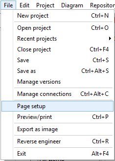 Print setup | Docs for ERBuilder 7.0