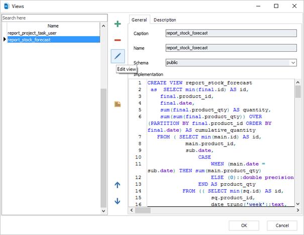 Editing an existing view | Docs for ERBuilder 7.0