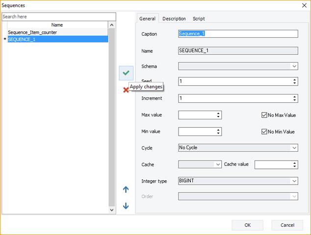 Sequences | Docs for ERBuilder 7.0