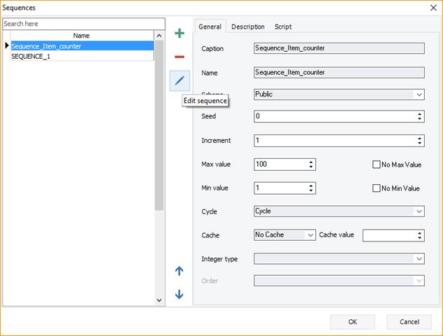 Editing an existing sequence | Docs for ERBuilder 7.0