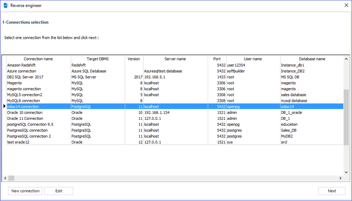 Reverse engineering an existing database | Docs for ERBuilder 7.0