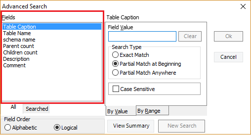 Using the advanced filters | Docs for ERBuilder 7.0