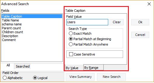 Using the advanced filters | Docs for ERBuilder 7.0