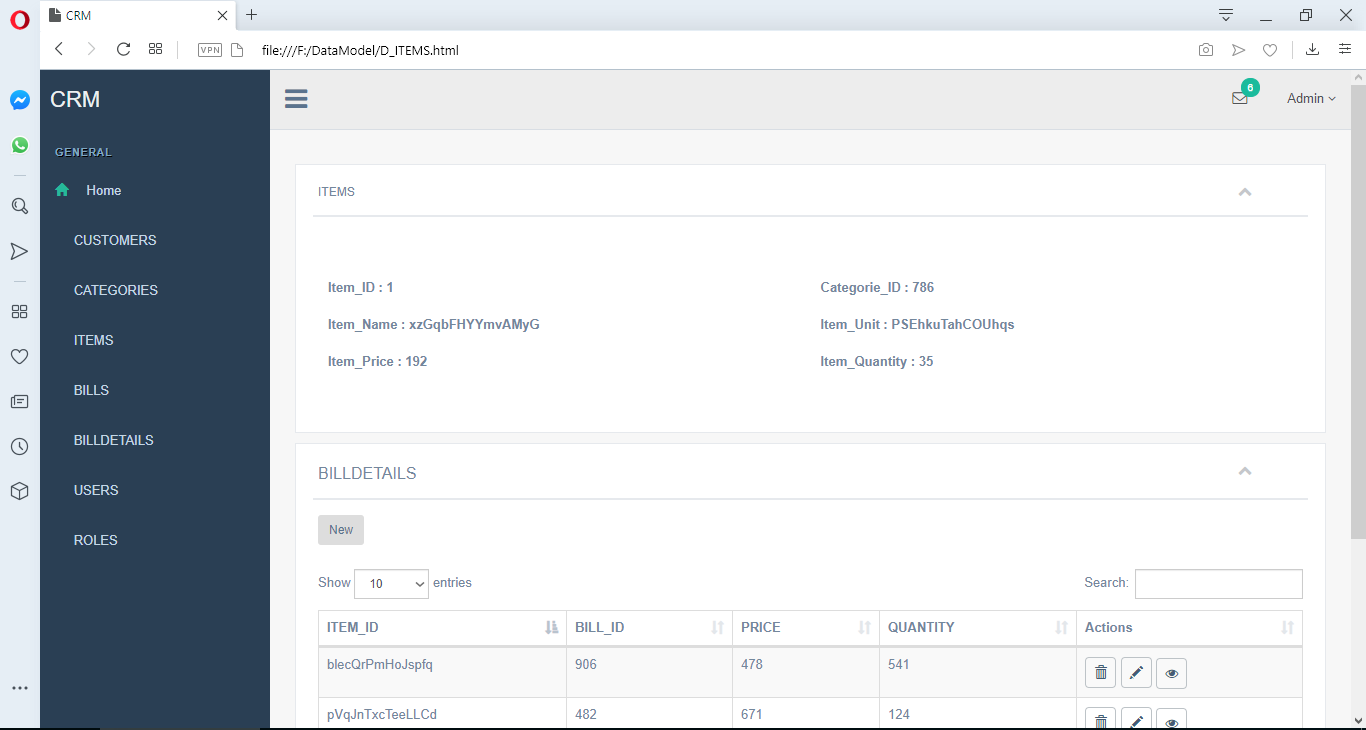 ERBuilder user interface details view