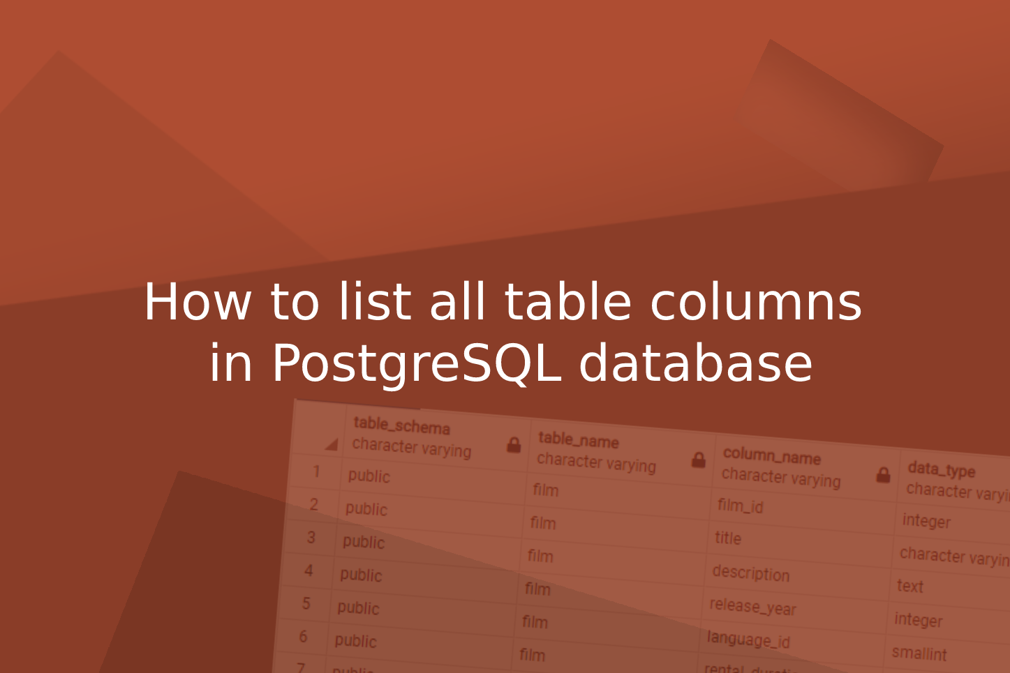 Pirate Illustrate Cemetery How to list all table columns in PostgreSQL database - Softbuilder Blog