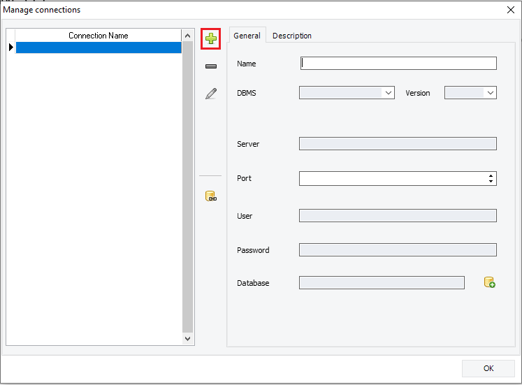 add new connection to Firebird database