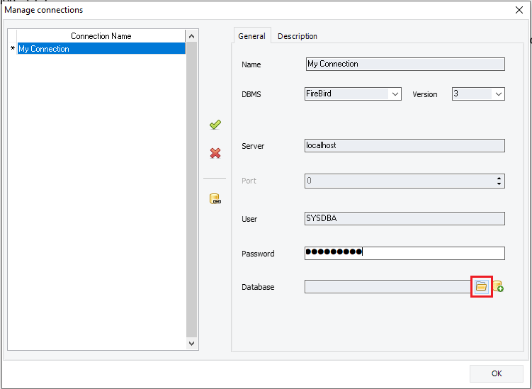 select firebird database file