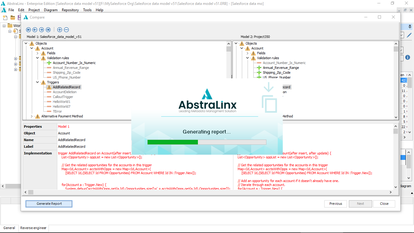 AbstraLinx comparison feature