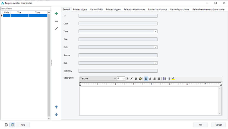 AbstraLinx requirements user stories window