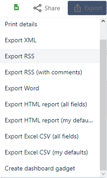 Export Jira stories as a csv file