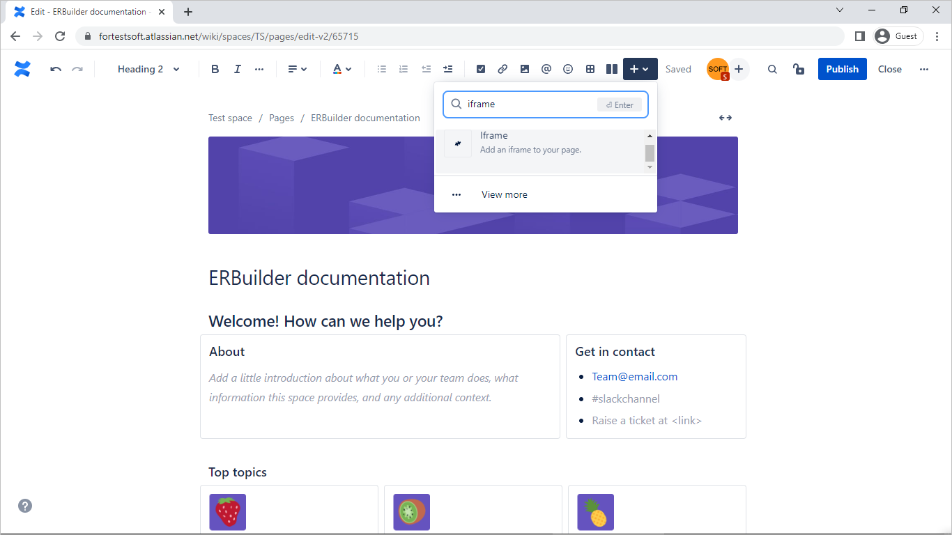 Integrate HTML documentation into Confluence page