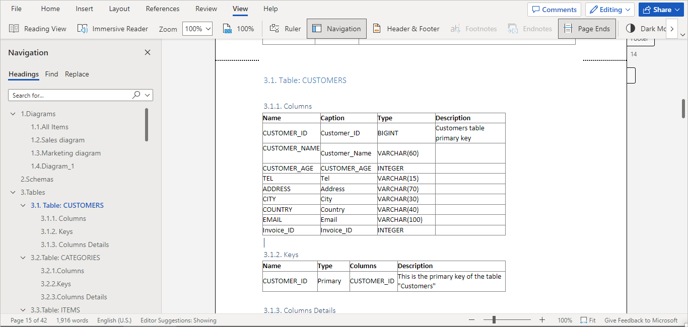 ERBuilder documentation Microsoft word
