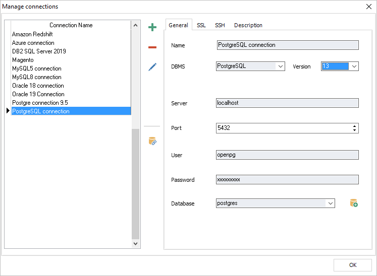 ERBuilder manage connection